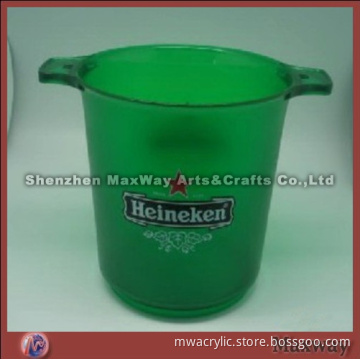 Cyan round wholesale acrylic ice bucket/pail